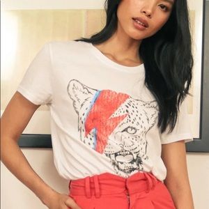 Lightning Cheetah White Tee